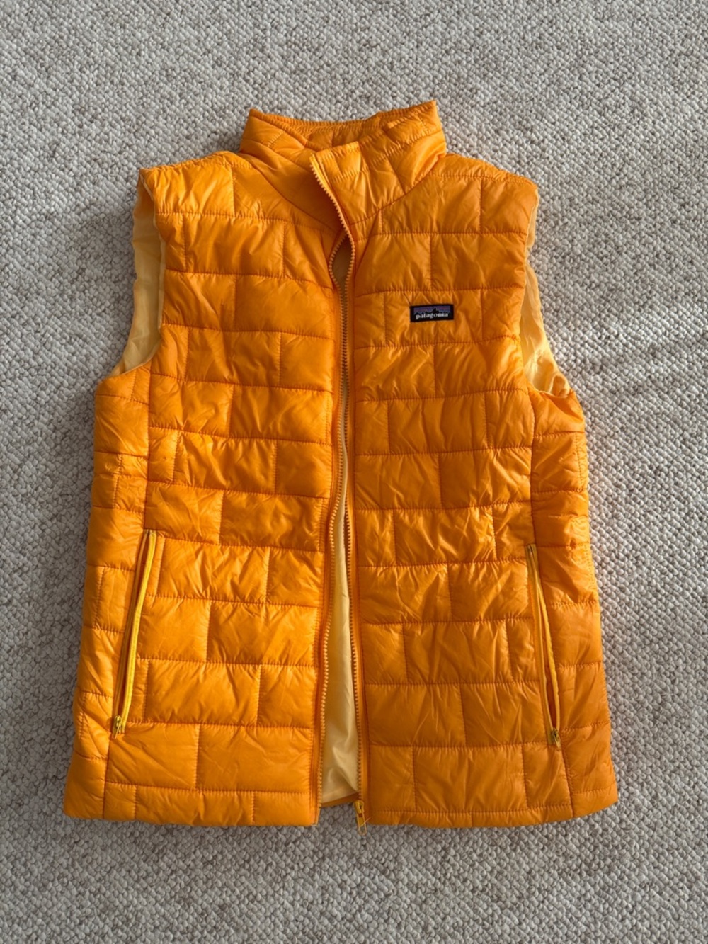 Patagonia Orange Quilted Puffer Vest
